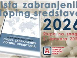 Usvojena Lista zabranjenih doping sredstava za 2026. godinu